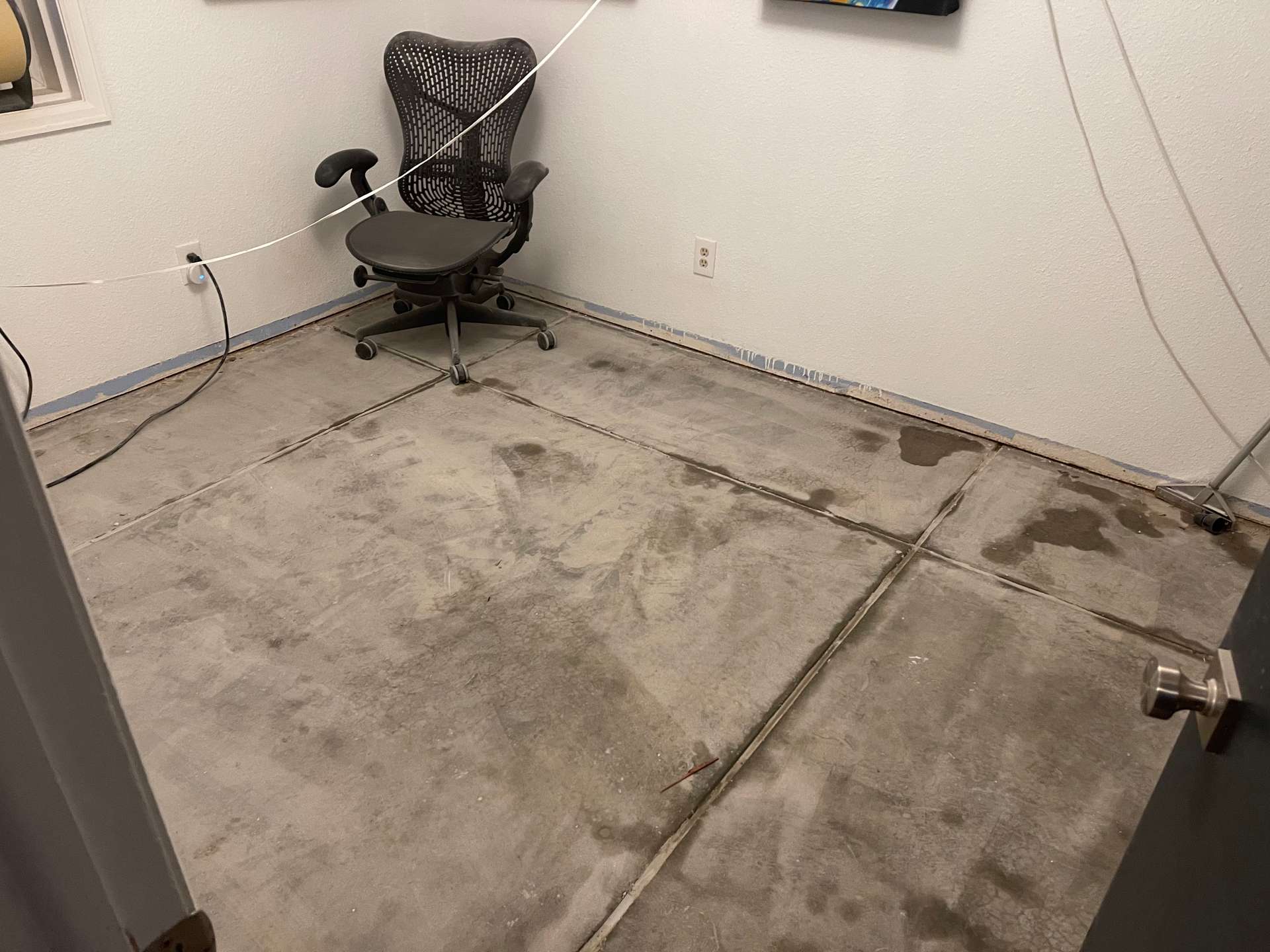 basement floor after grinding