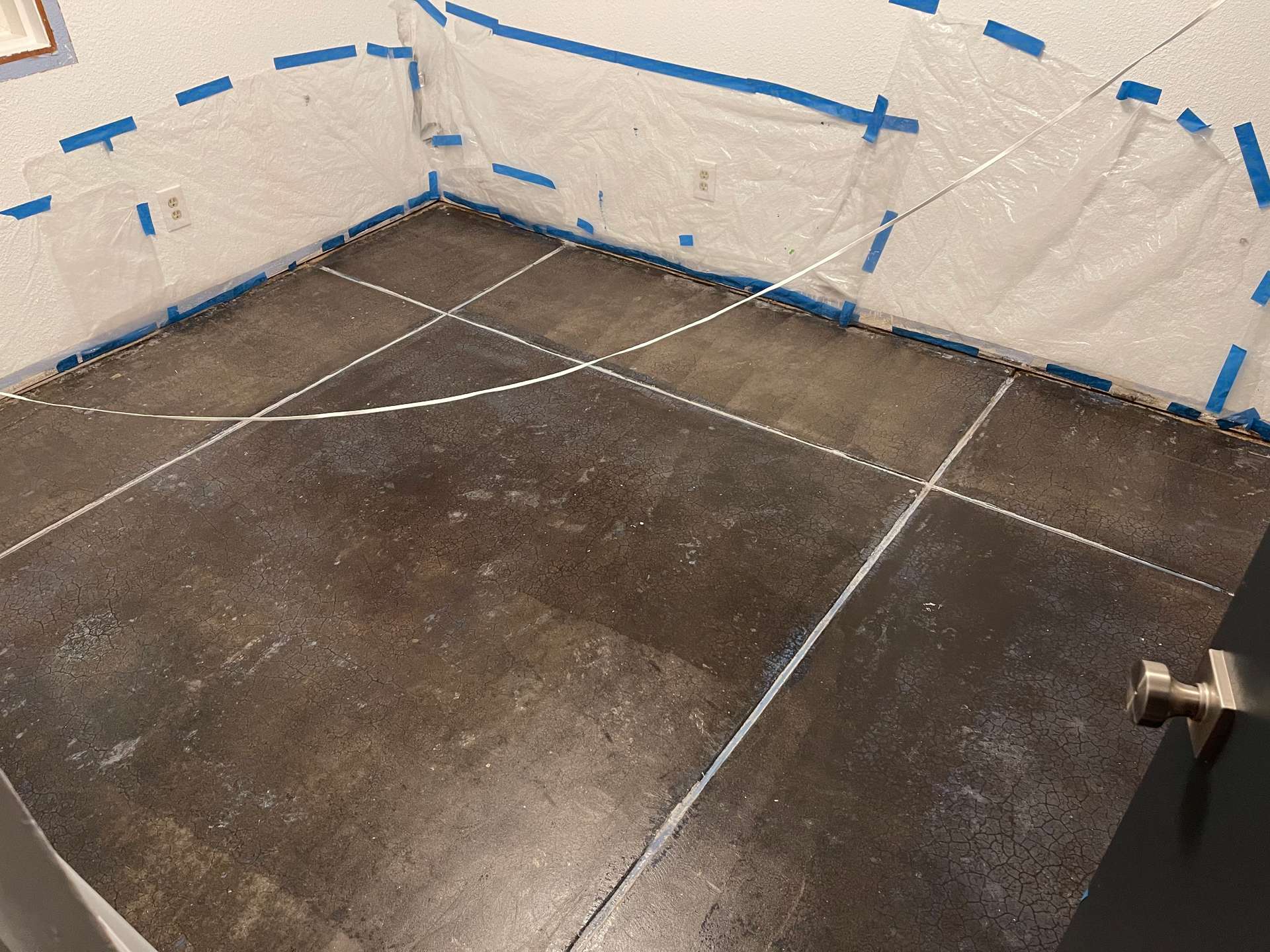 basement floor stained